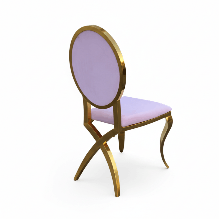 Oval Back X Chair Gold + Pink