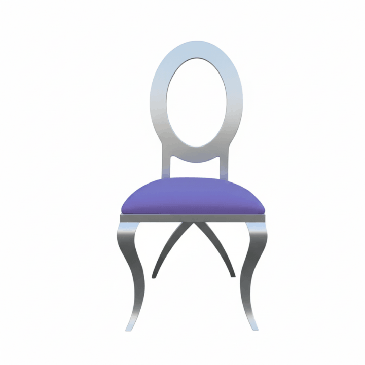 O-Back Chair Silver+Purple